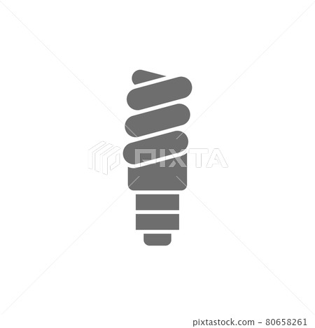 Energy saving lamp, utilization of light bulb gray icon. Energy saving lamp, utilization of light bulb gray icon. 80658261