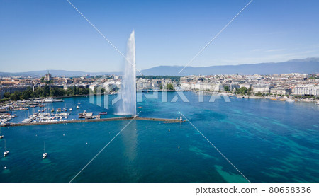 City of Geneva in Switzerland from above 80658336