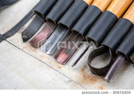 Wooden chisel set. Wood carving and crafts 80658800