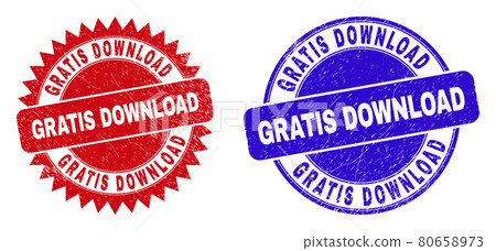 GRATIS DOWNLOAD Rounded and Rosette Stamp Seals with Scratched Texture 80658973