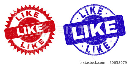 LIKE Rounded and Rosette Seals with Corroded Style - Stock Illustration ...