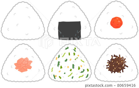 6 kinds of rice balls 6 kinds of rice balls 80659416