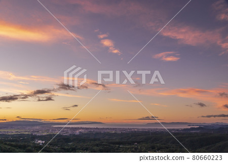 青森夜景 青森市中心側的茜色遠景 04 青森夜景 青森市中心側的茜色遠景 04 80660223