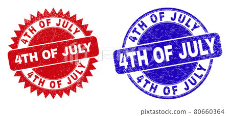 4TH OF JULY Rounded and Rosette Watermarks with Corroded Style 80660364