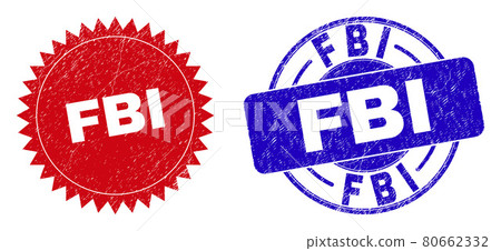 FBI Rounded and Rosette Seals with Grunge Style - Stock Illustration ...