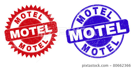 MOTEL Round and Rosette Stamp Seals with Grunge Style MOTEL Round and Rosette Stamp Seals with Grunge Style 80662366