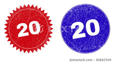 20 Round and Rosette Stamps with Scratched Surface - Stock Illustration ...