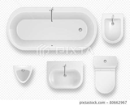 Set of bathroom equipment, modern lavatory items 80662967