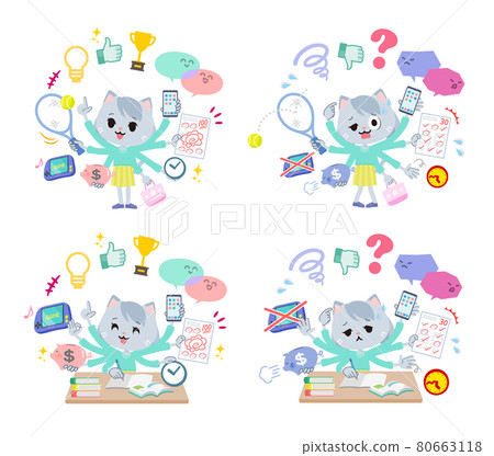 一組貓女做多任務處理 80663118