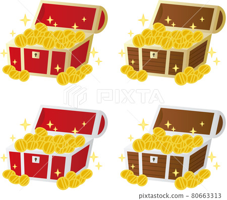 Treasure chest and coins 80663313
