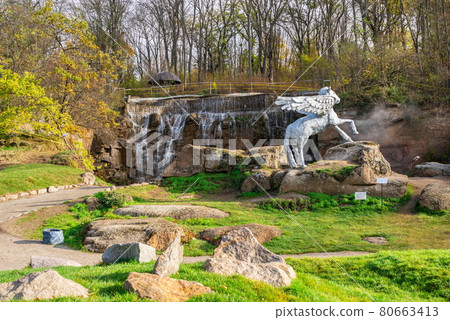 Park sculpture in the Sofiyivsky arboretum in Ukraine 80663413