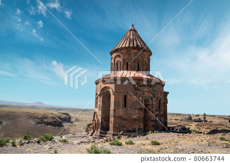 Church of Abughamrents, old historical curch in east of Turkey, Kars. Travel destination concept. 80663744