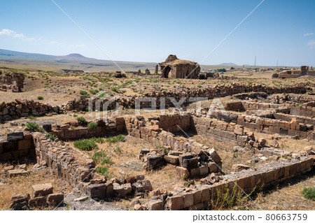 Ani city ruins historical ancient ruins of an antique city in Kars, Turkey. Ani city ruins historical ancient ruins of an antique city in Kars, Turkey. 80663759