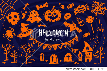 Halloween props illustration Halloween props illustration 80664195