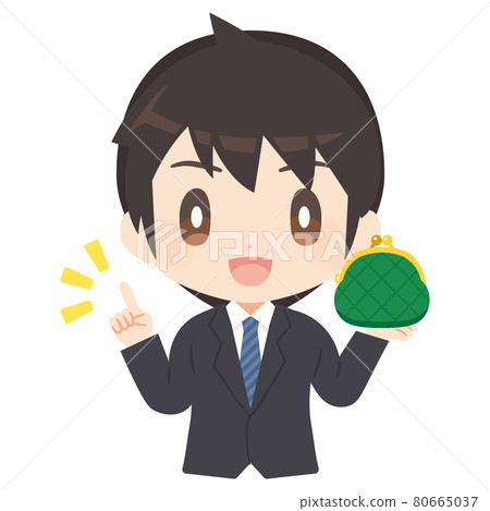 拿著錢包的商務人士的插圖 拿著錢包的商務人士的插圖 80665037