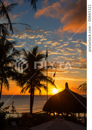Evening view of the beach in Okinawa 80665321
