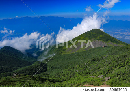 南八岳:以南阿爾卑斯山為背景,從權現山頂眺望網笠山 南八岳:以南阿爾卑斯山為背景,從權現山頂眺望網笠山 80665633