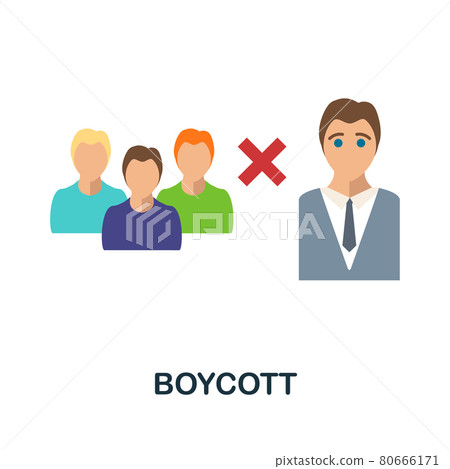 Boycott flat icon. Color simple element from activism collection. Creative Boycott icon for web design, templates, infographics and more Boycott flat icon. Color simple element from activism collection. Creative Boycott icon for web design, templates, infographics and more 80666171