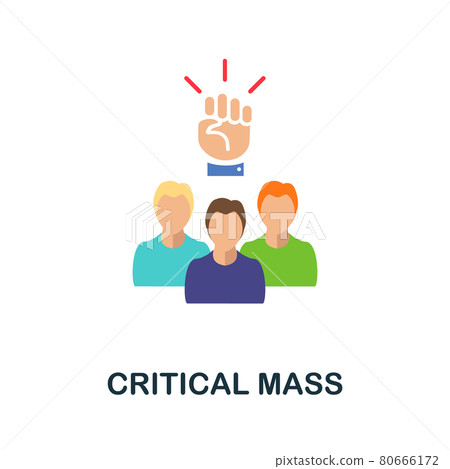 Critical Mass flat icon. Color simple element from activism collection. Creative Critical Mass icon for web design, templates, infographics and more Critical Mass flat icon. Color simple element from activism collection. Creative Critical Mass icon for web design, templates, infographics and more 80666172