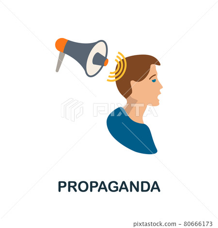 Propaganda flat icon. Color simple element from activism collection. Creative Propaganda icon for web design, templates, infographics and more Propaganda flat icon. Color simple element from activism collection. Creative Propaganda icon for web design, templates, infographics and more 80666173