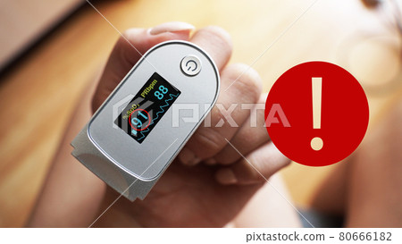 Low blood oxygen levels. A dangerous indicator for hypoxia 80666182