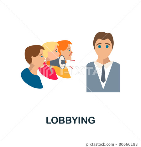 Lobbying flat icon. Color simple element from activism collection. Creative Lobbying icon for web design, templates, infographics and more 80666188