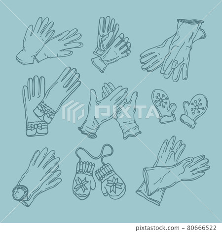 Set of white rubber gloves for cleaning Set of white rubber gloves for cleaning 80666522