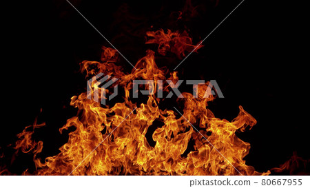 Texture of flames isolated on black background. Texture of flames isolated on black background. 80667955