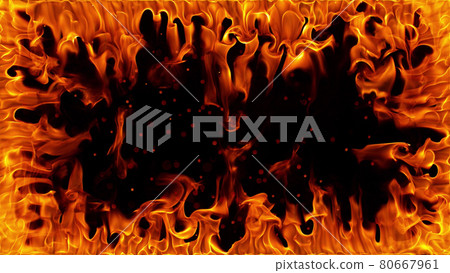 Fire frame isolated on black background. Fire frame isolated on black background. 80667961