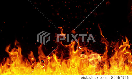 Texture of flames isolated on black background. Texture of flames isolated on black background. 80667966