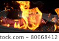 Super slowmotion footage of throwing fresh beef meat and seasoning on ignited pan, 1000fps 4k 80668412