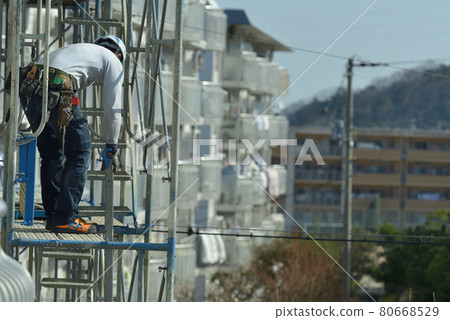 大廈大規模修理腳手架場面場面 大廈大規模修理腳手架場面場面 80668529