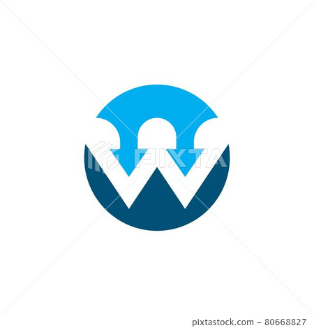 w arrow  Letter Icon Design Vector 80668827