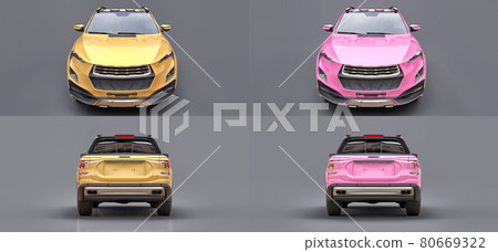 3D illustration of concept cargo pickup truck. 3d rendering. 3D illustration of concept cargo pickup truck. 3d rendering. 80669322