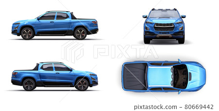 3D illustration of concept cargo pickup truck. 3d rendering. 3D illustration of concept cargo pickup truck. 3d rendering. 80669442