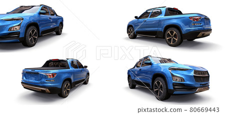 3D illustration of concept cargo pickup truck. 3d rendering. 3D illustration of concept cargo pickup truck. 3d rendering. 80669443