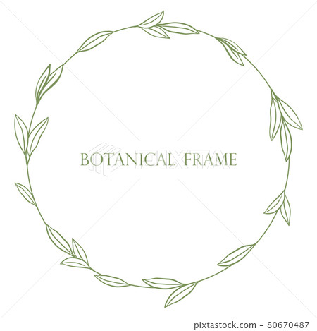 Simple minimalistic botanical frame hand drawing. 80670487