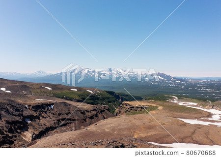 Dangerous Canyon near the Mutnovsky volcano in Kamchatka. 80670688