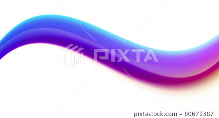 Fluid wave shape of bright gradient, soft smooth curve graphic element, isolated 80671387