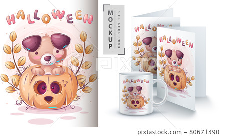 Cat in pumpkin poster and merchandising. Cat in pumpkin poster and merchandising. 80671390
