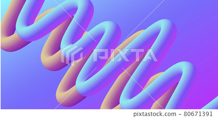 Abstract 3d colorful composition with smooth tube shapes forming curved shapes, gradient acrylic rounded zig zag form Abstract 3d colorful composition with smooth tube shapes forming curved shapes, gradient acrylic rounded zig zag form 80671391