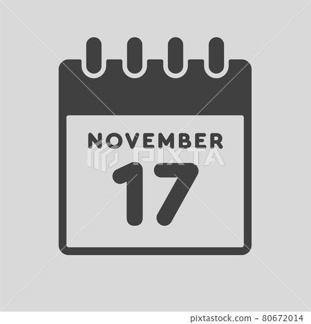 Icon day date 17 November, template calendar page Icon day date 17 November, template calendar page 80672014