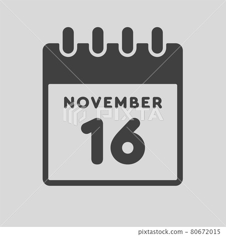 Icon day date 16 November, template calendar page Icon day date 16 November, template calendar page 80672015