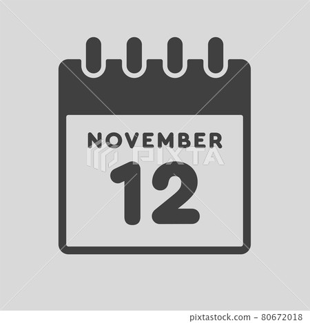 Icon day date 12 November, template calendar page Icon day date 12 November, template calendar page 80672018