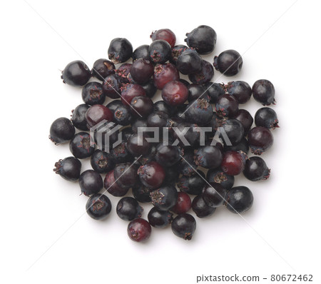 Top view of fresh serviceberries 80672462