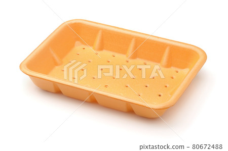 Empty orange styrofoam food tray Empty orange styrofoam food tray 80672488