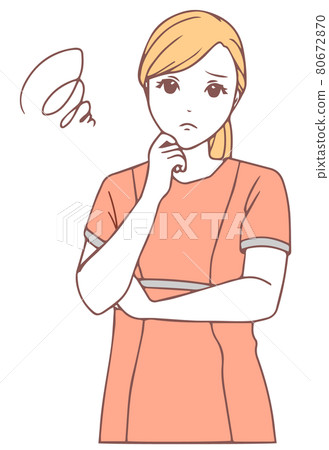 Worried dental hygienist (simple color) 80672870