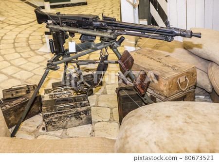 German machine-gun nest during the 2nd World War German machine-gun nest during the 2nd World War 80673521