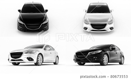 3d illustration. City car for your creative design. 3D rendering. 80673553
