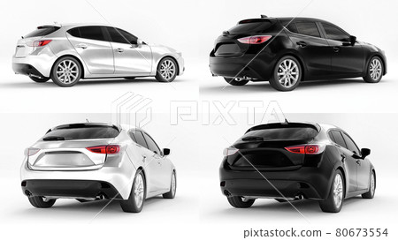 3d illustration. City car for your creative design. 3D rendering. 80673554